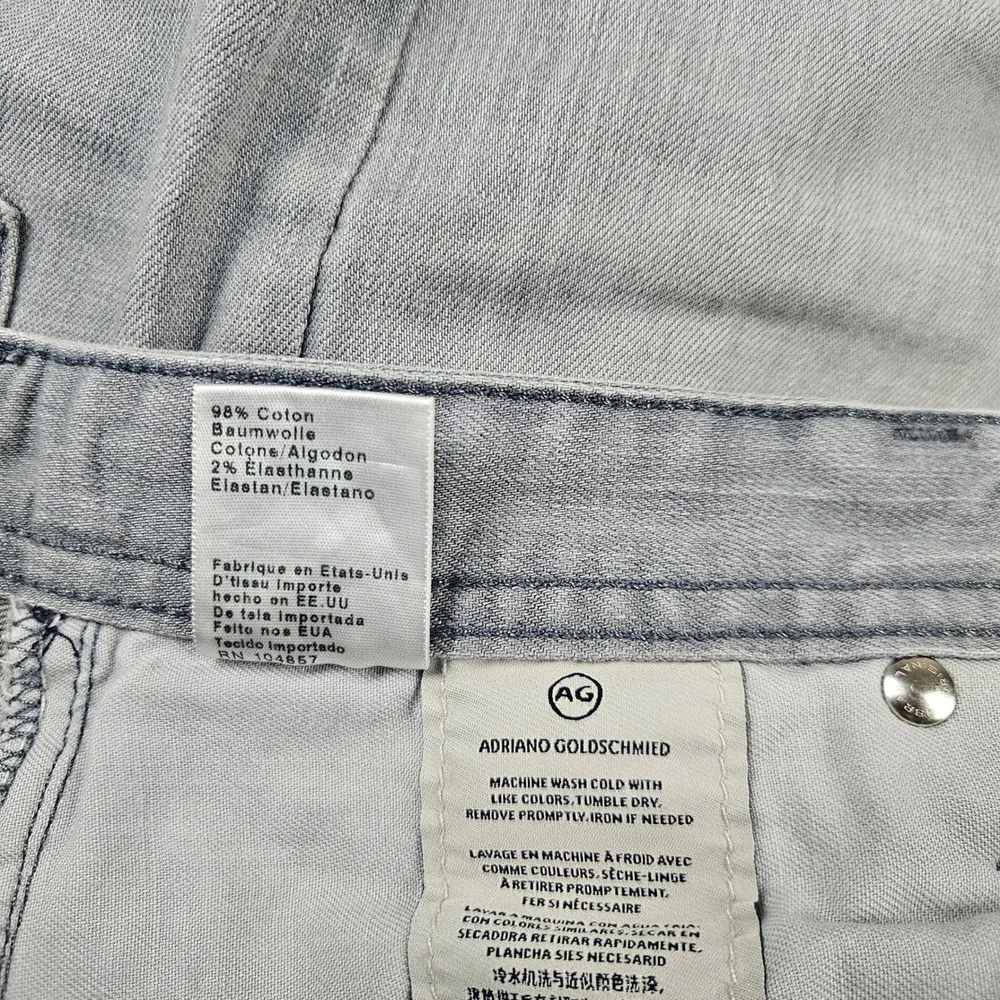 AG Adriano Goldschmied The Graduate Tailored Leg Gray Jeans 30x34 Actual 32x30.5